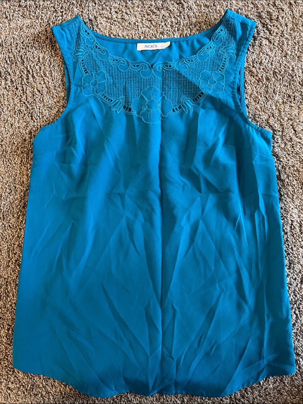 Ricki's Teal Lace Yoke Sleeveless Camisole